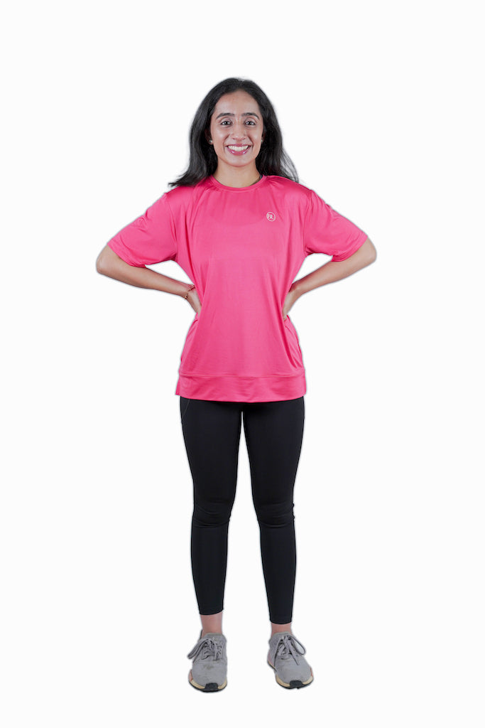 BreezeFlex Active Half Sleeve Training Top - Deep Pink