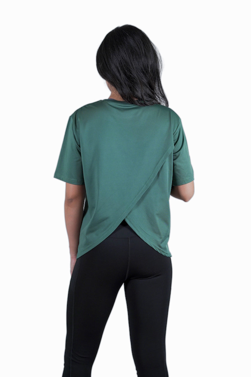 CrossWave Flow Activewear Top- Teal Green