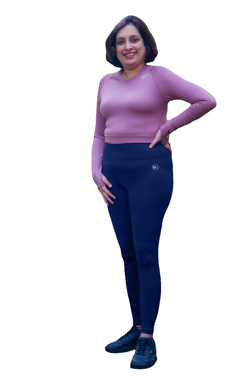 ComfortPro High-Waisted Leggings - Navy Blue