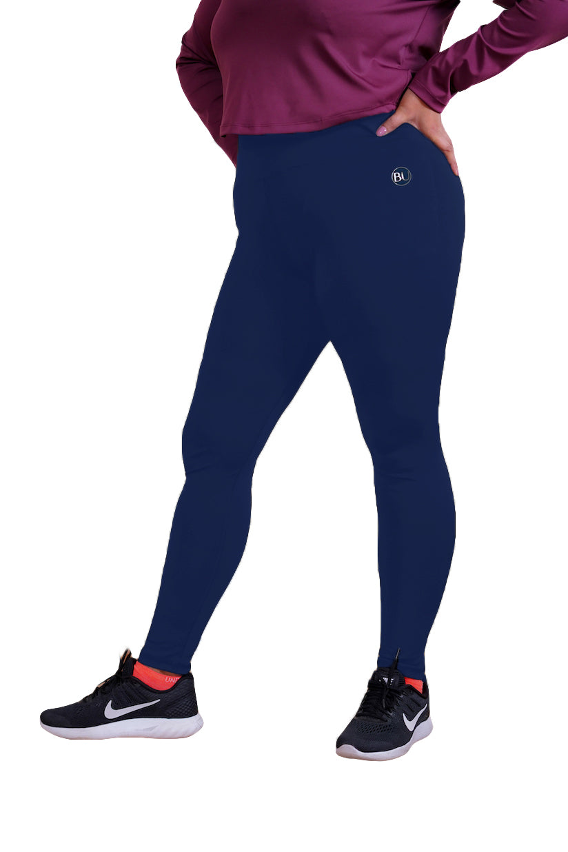 ComfortPro High-Waisted Leggings - Navy Blue