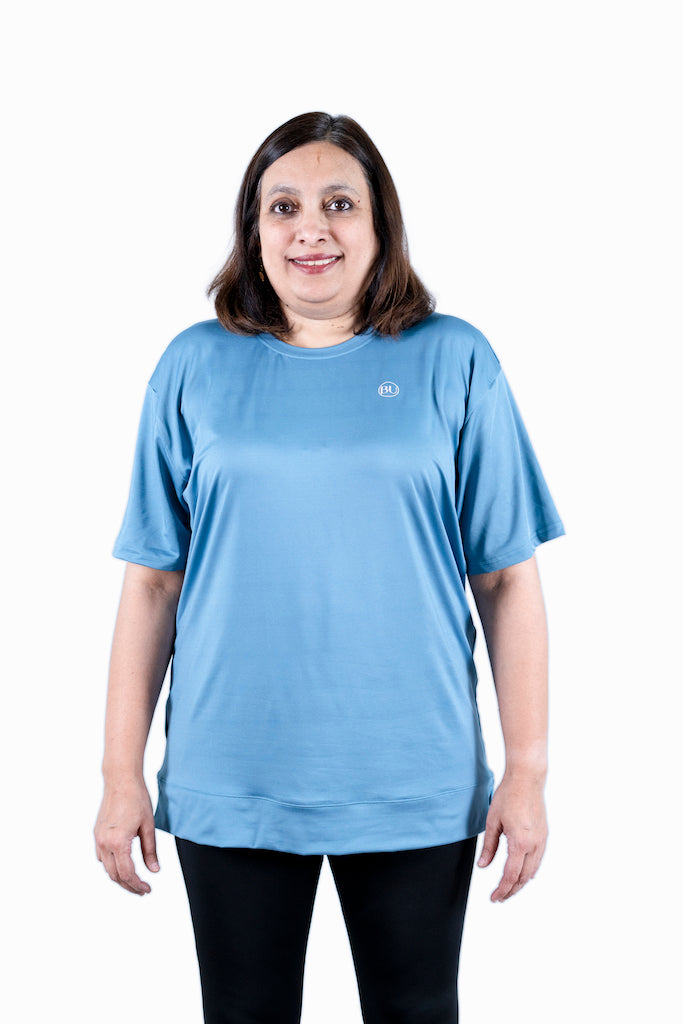 BreezeFlex Active Half Sleeve Training Top - Sky Blue