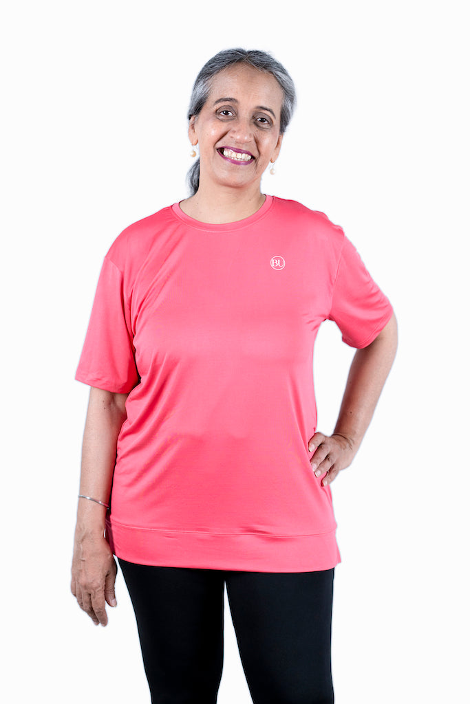 BreezeFlex Active Half Sleeve Training Top - Deep Pink