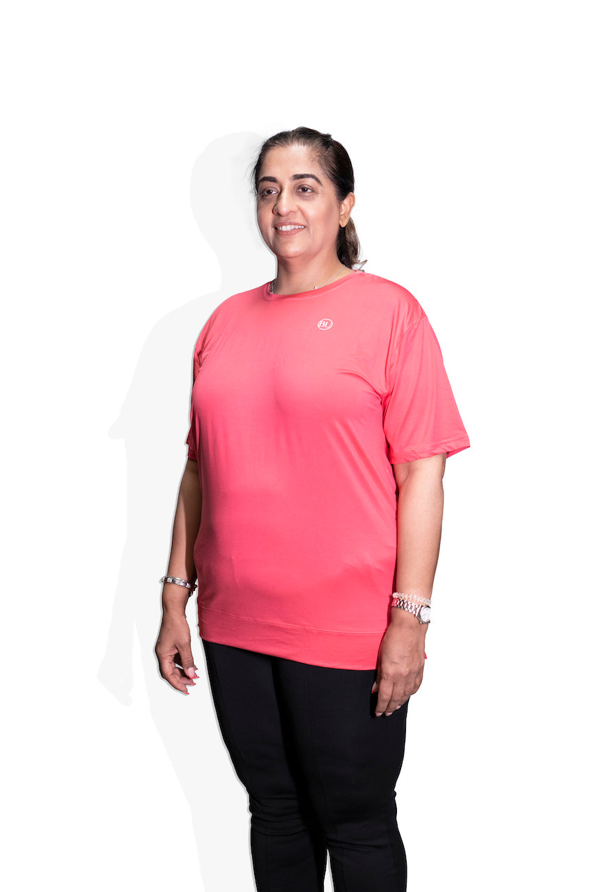 BreezeFlex Active Half Sleeve Training Top - Deep Pink