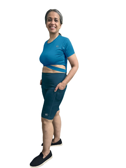 TieBack Crop Training Top - Ocean Blue