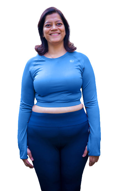 SculptFlex Crop Training Top- Ocean Blue