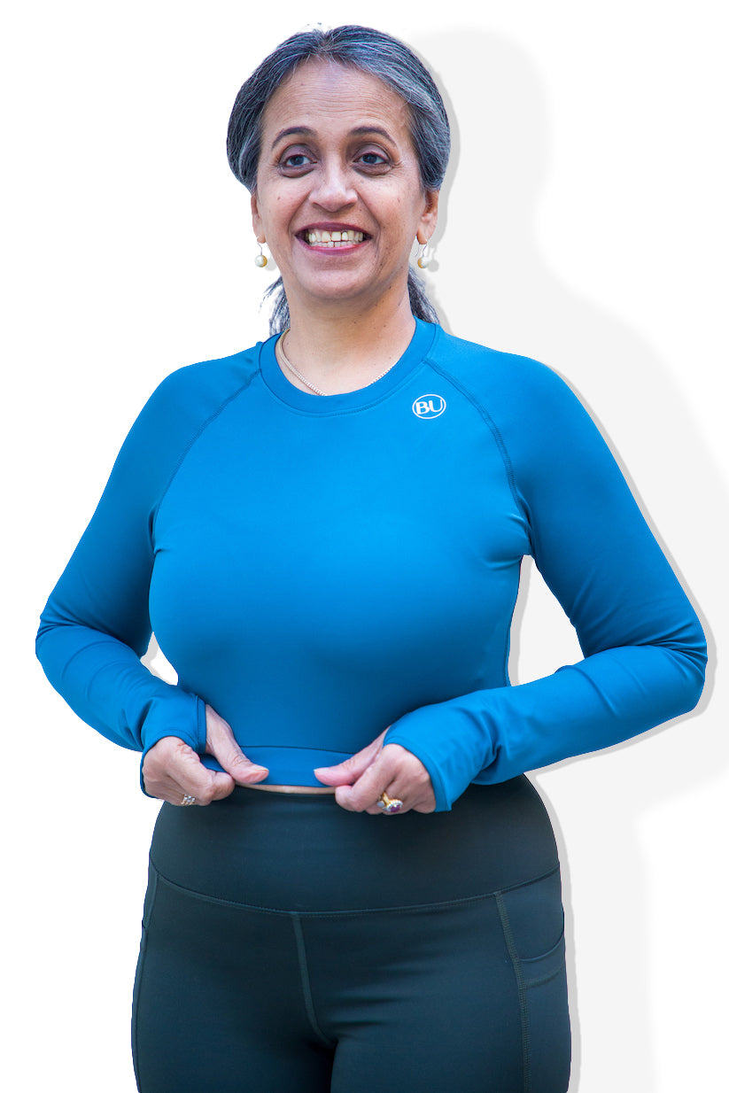 SculptFlex Crop Training Top- Ocean Blue