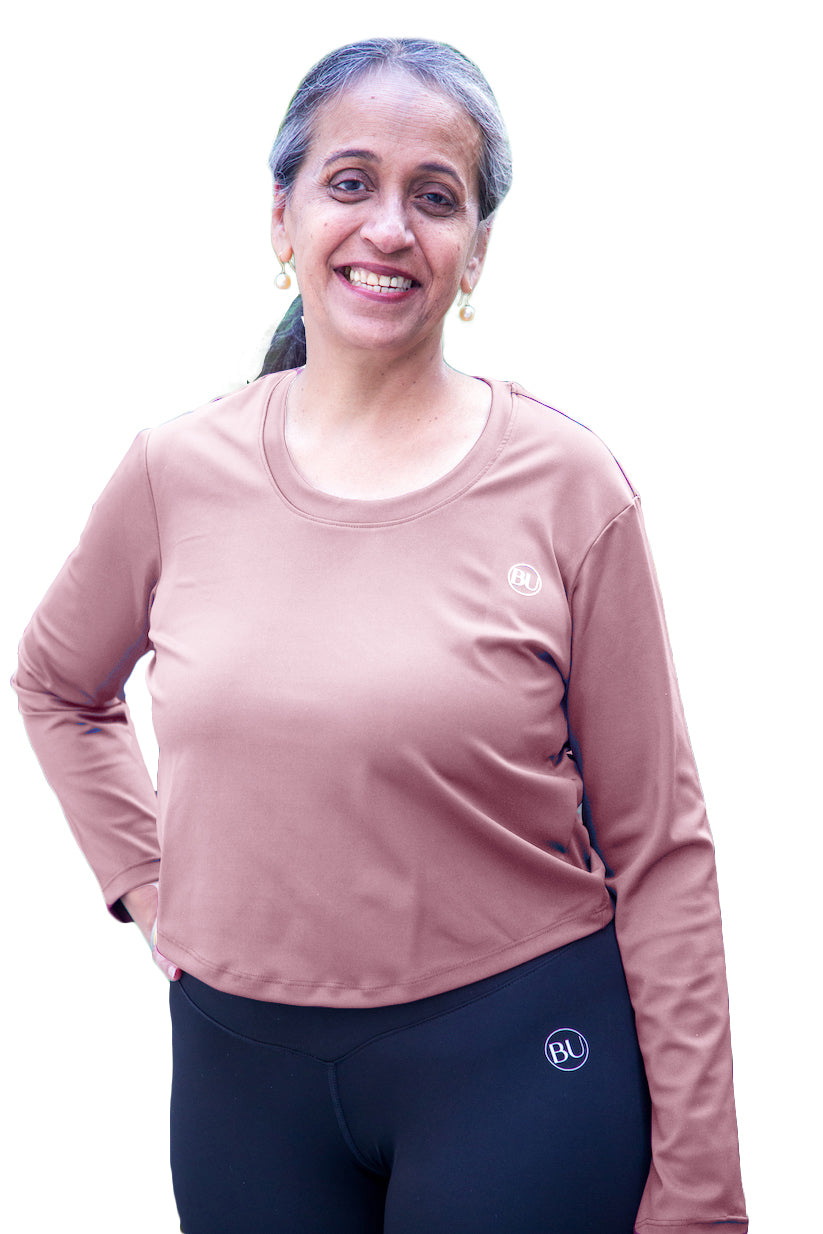 AdaptaFlex Long Sleeve Training Top- Dust Pink