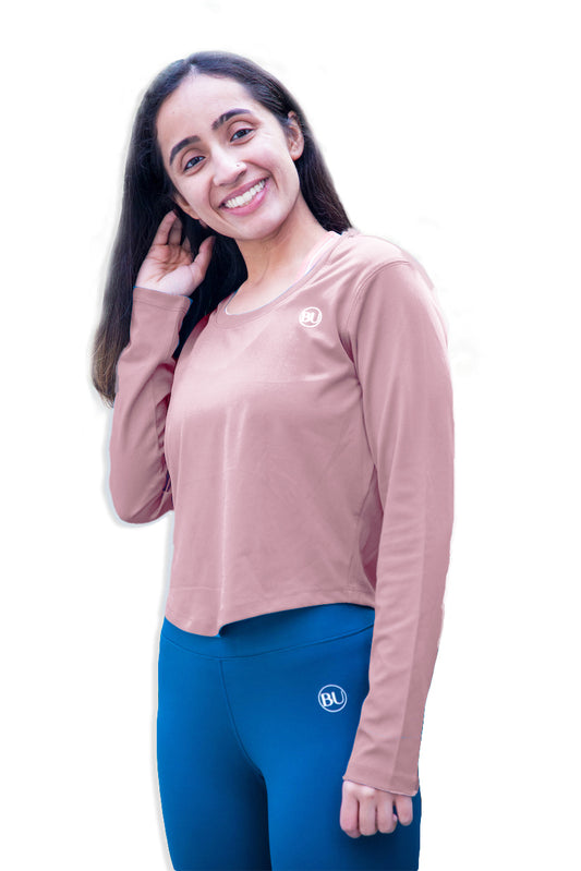 AdaptaFlex Long Sleeve Training Top- Dust Pink