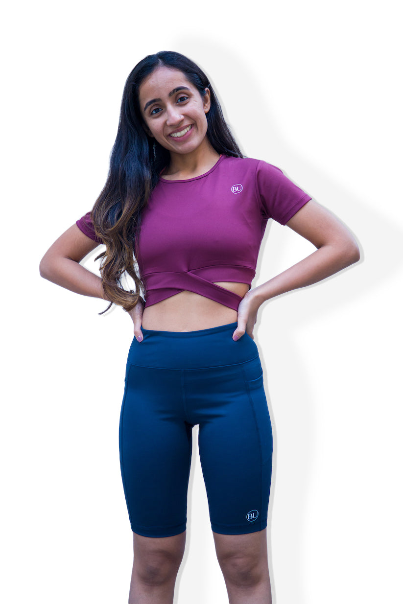 TieBack Crop Training Top - Magenta