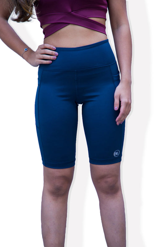 PocketFlex Performance Biker Shorts - Navy Blue