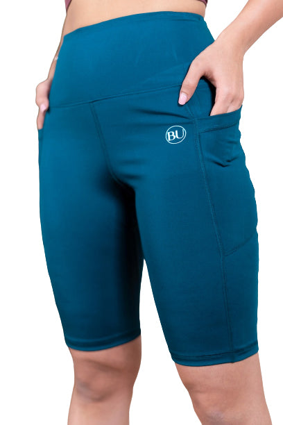 PocketFlex Performance Biker Shorts - Ocean Blue