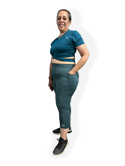 CurveFlow Activewear Capri - Sage Green